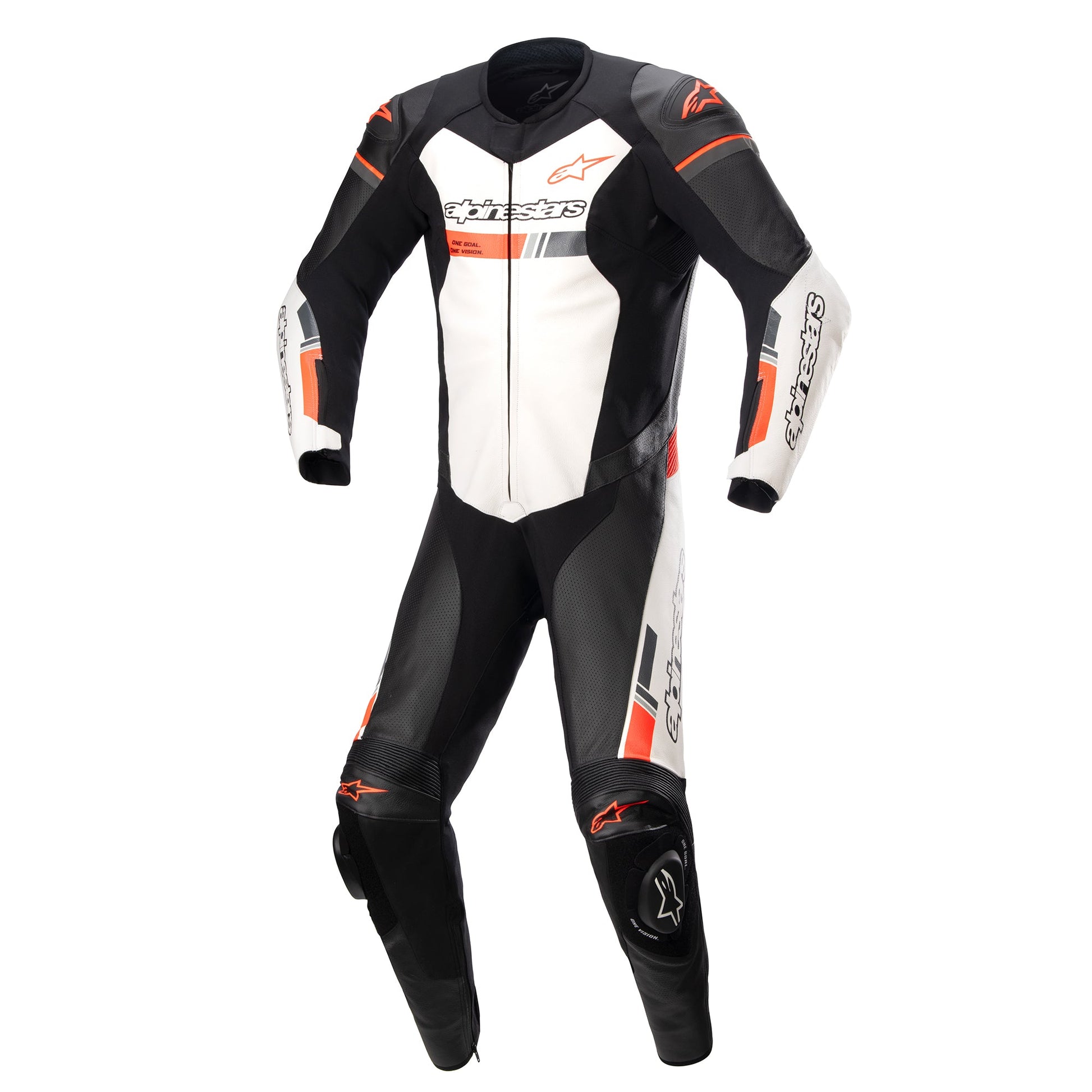 Alpinestars GP Force Chaser 1 - Piece Suit - InGearMotoAlpinestarsBlack/White/Red Fluo