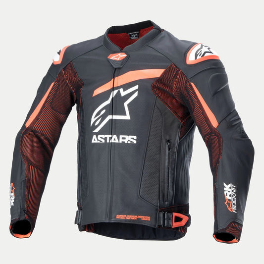 Alpinestars GP Plus R v4 Rideknit Leather Jacket - InGearMotoAlpinestarsBlack/Red Fluo/White