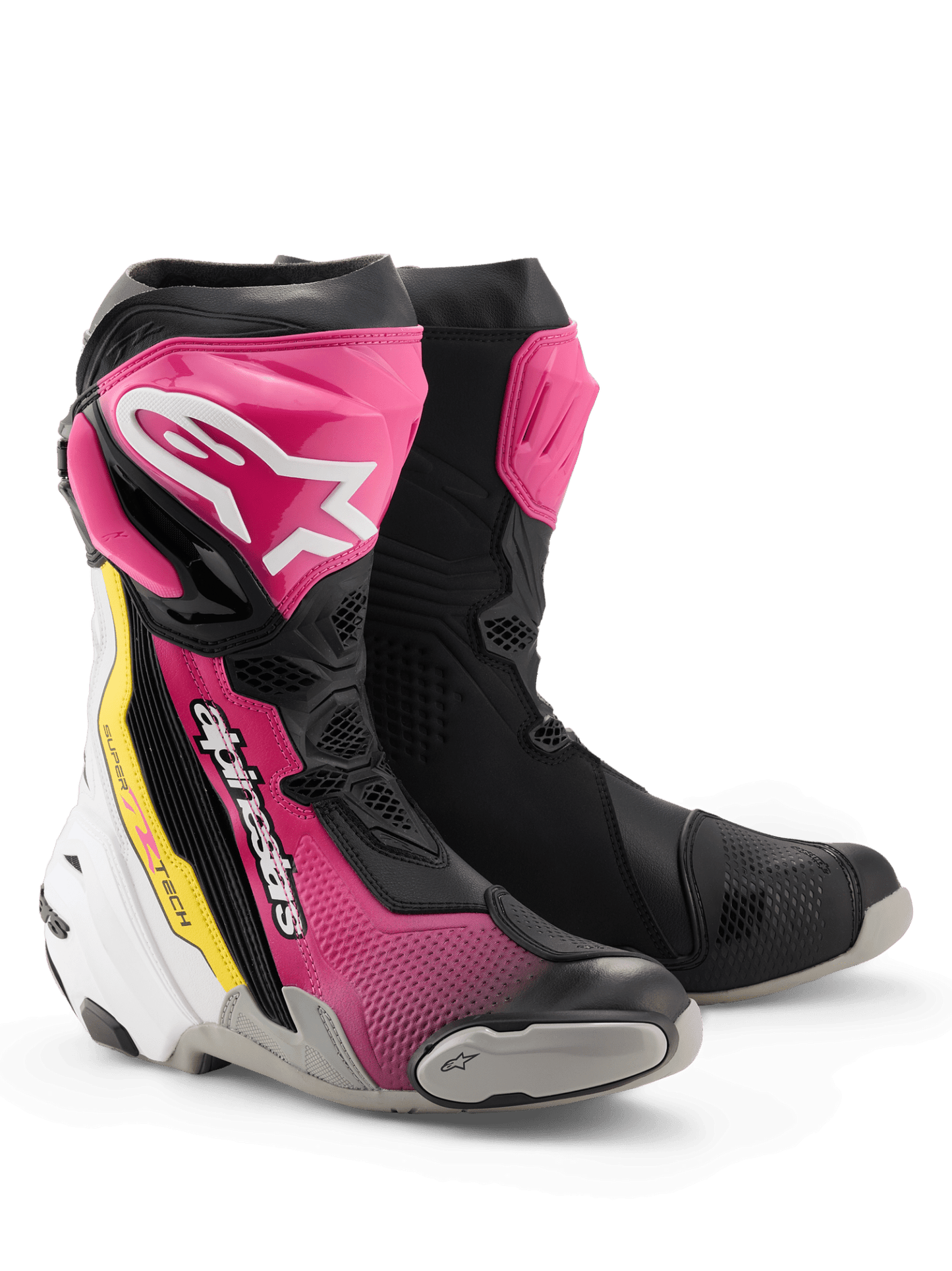 Alpinestars Supertech R v2 Boots - InGearMotoAlpinestarsMotorcycle BootsBlack/Magenta/White/Yellow Fluo