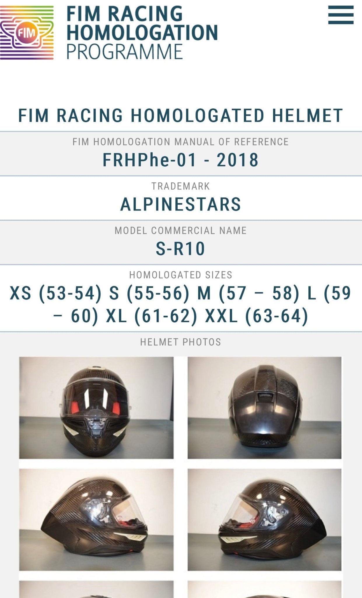 Alpinestars Supertech R10 Element Helmet - InGearMotoAlpinestarsXS (53 - 54)