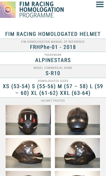 Alpinestars Supertech R10 Element Helmet - InGearMotoAlpinestarsXS (53 - 54)