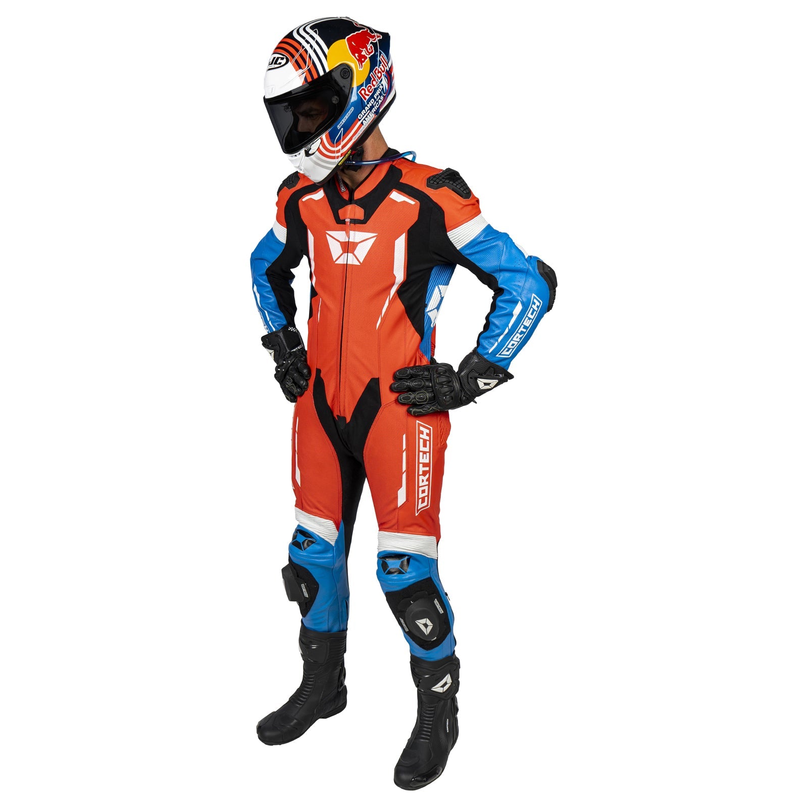Cortech Sector Pro Air 1 - Piece Leather Suit - InGearMotoCortechMotorcycle JacketHRC RACE RED/BLUE