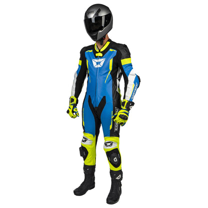Cortech Sector Pro Air 1 - Piece Leather Suit - InGearMotoCortechMotorcycle JacketBLUE/HIVIZ/BLACK