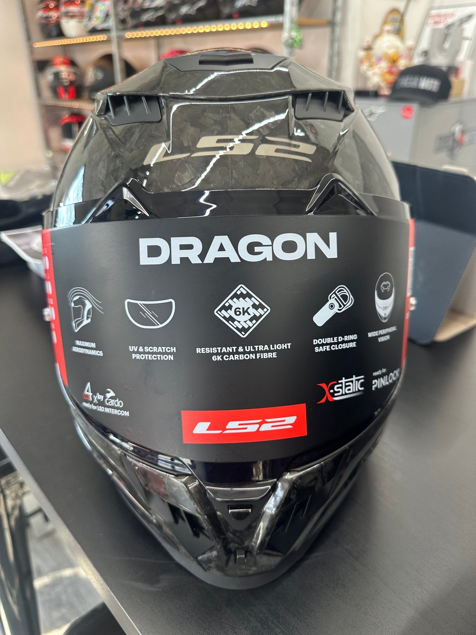 shoei black white dragon helmet LS2 Helmets Carbon Full Face Motorcycle W/ SunShield (Gloss Enthum Silver Static silver liner made from hypoallergenic and antibacterial fabric LS2 Dragon Carbon Helmet Gloss