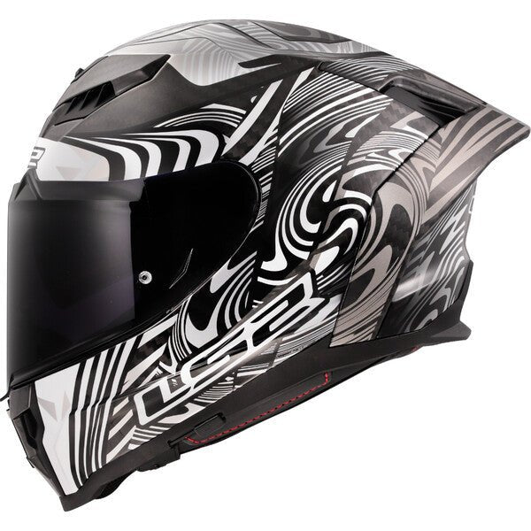 LS2 Dragon Carbon Enthum Helmet Gloss Silver / Medium