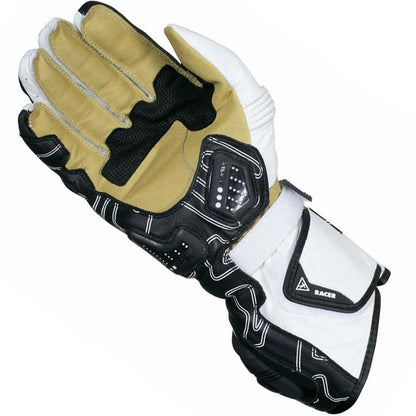 Racer High Speed Gloves - InGearMotoRacerMotorcycle GlovesWhite/Black