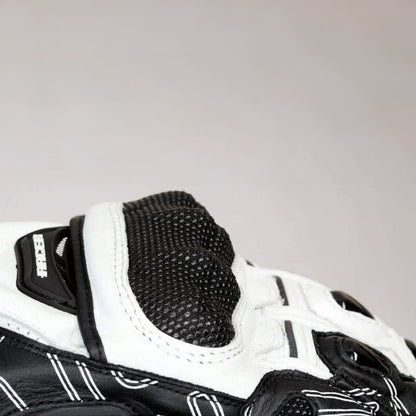 Racer High Speed Gloves - InGearMotoRacerMotorcycle GlovesWhite/Black