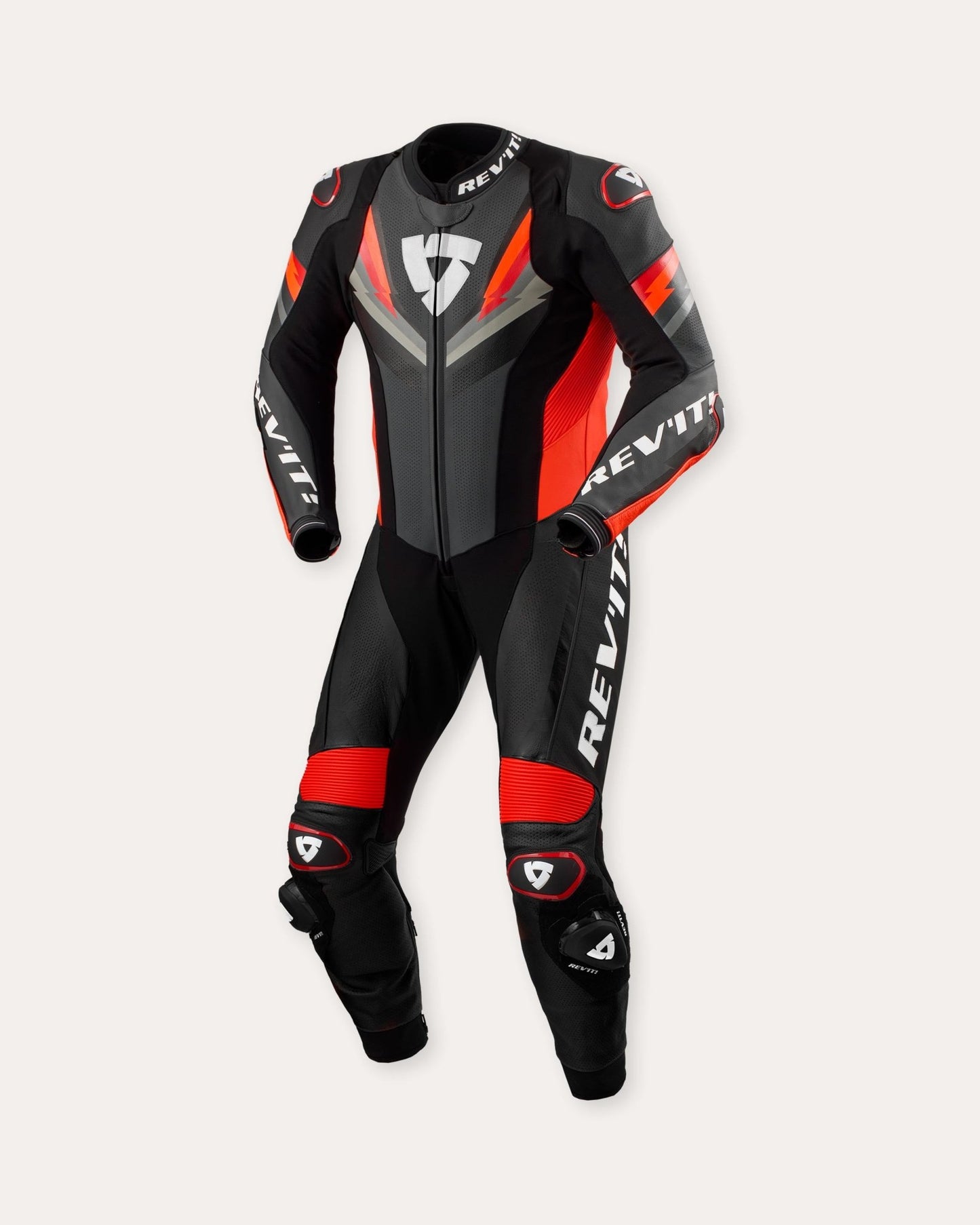REV'IT! Quantum 3 Track Suit - InGearMotoREV'IT!Motorcycle SuitAnthracite - Neon Red