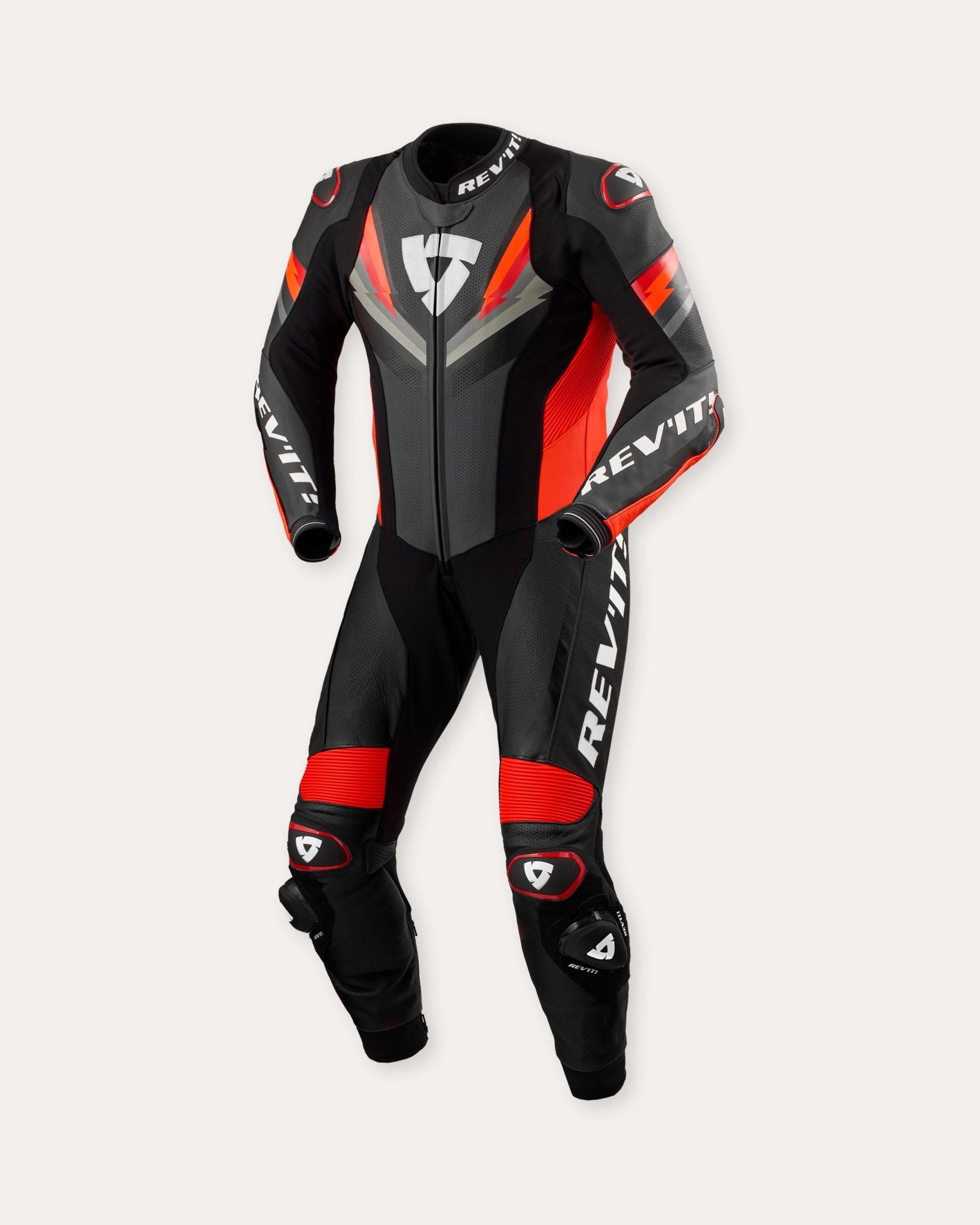 REV'IT! Quantum 3 Track Suit - InGearMotoREV'IT!Motorcycle SuitAnthracite - Neon Red