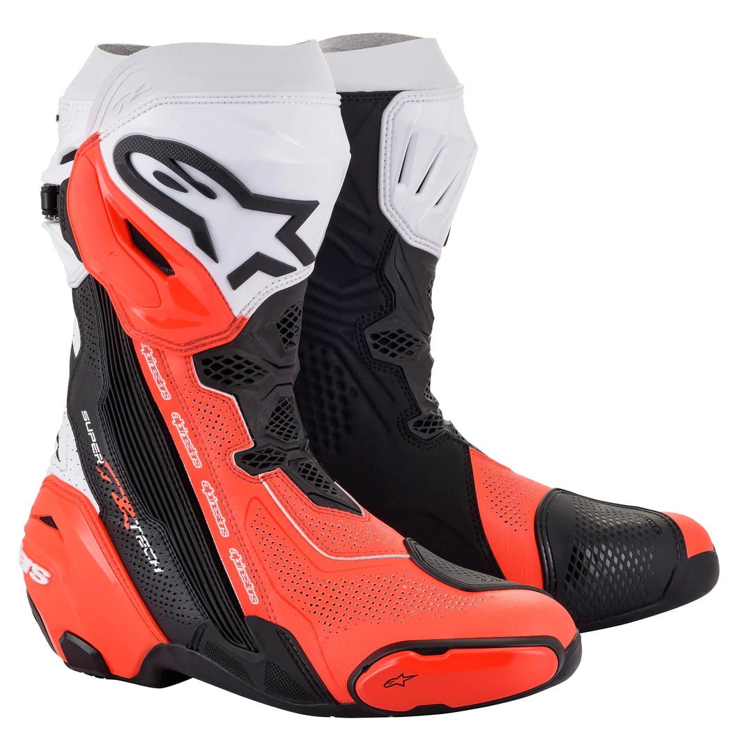 Alpinestars Supertech R v2 NON - Vented Racing Boots - InGearMotoAlpinestarsShoesBlack/White/Red Fluo