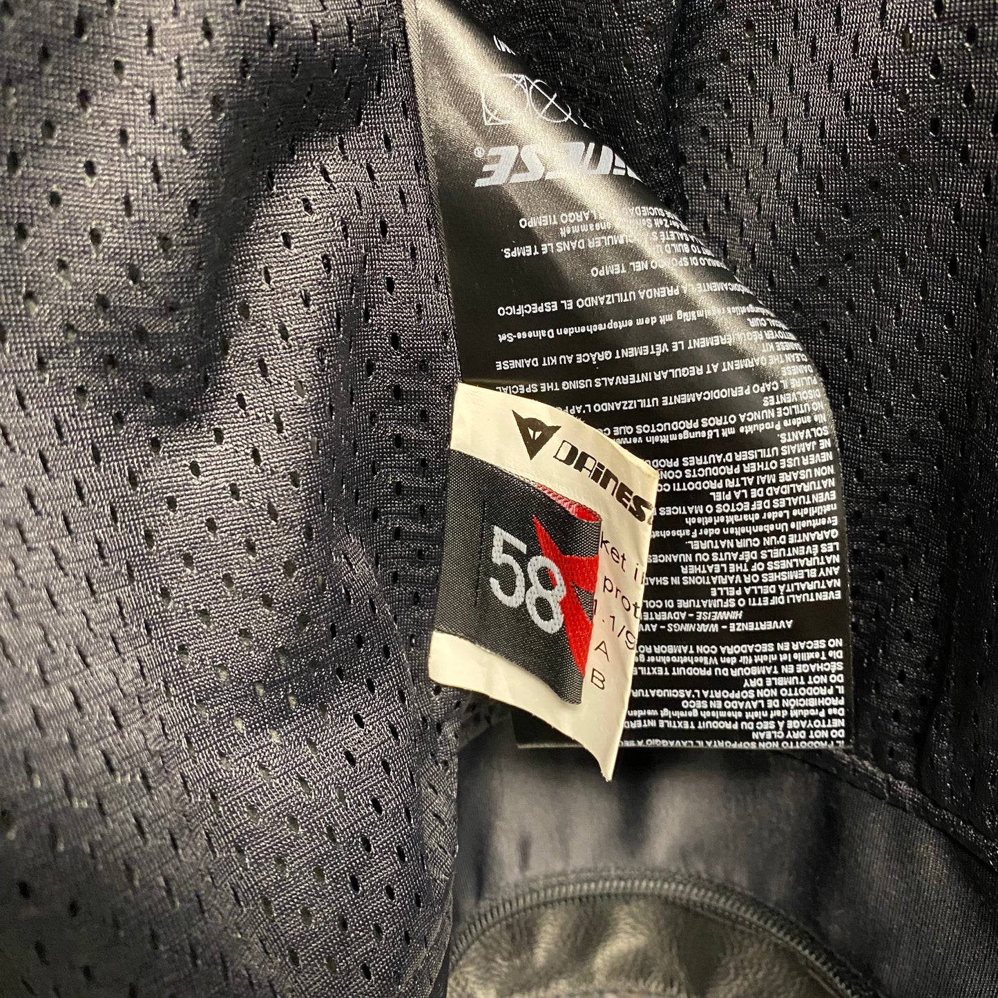 Dainese Leather Motorcycle Jacket Sz 58EU