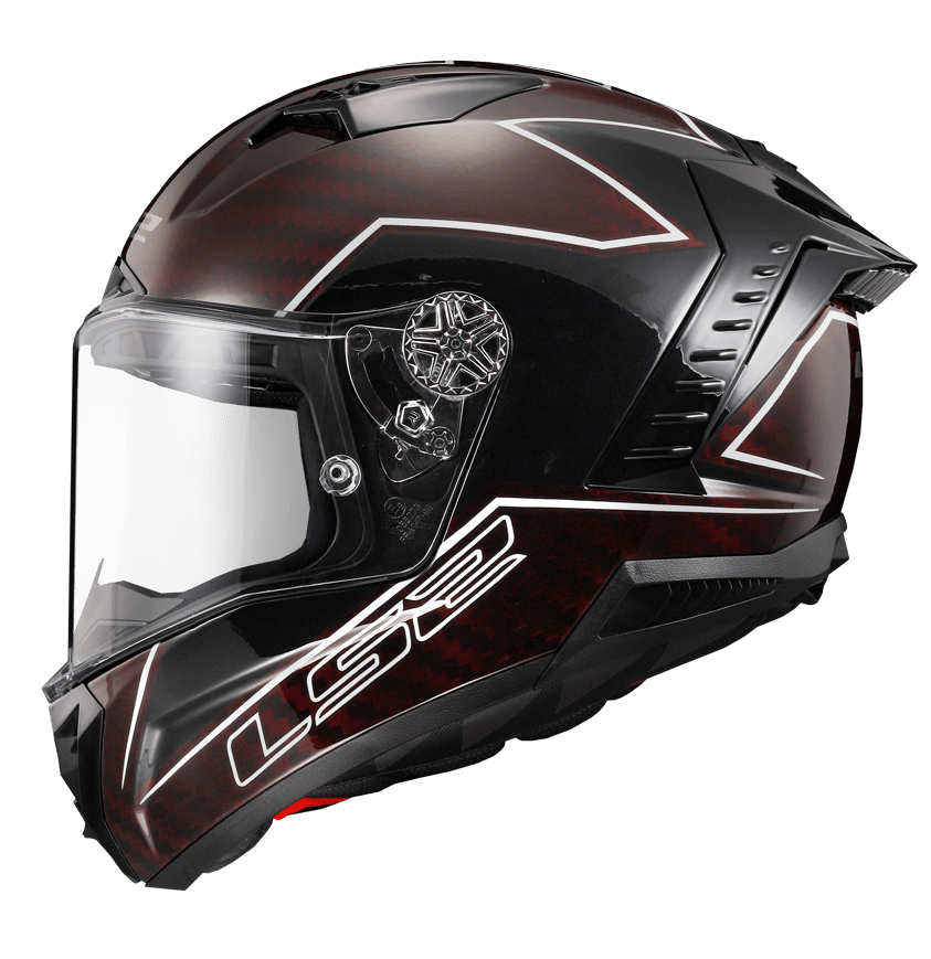 LS2 Thunder Carbon FIM Helmet - InGearMotoLS2Lightning Red/Grey/Blk
