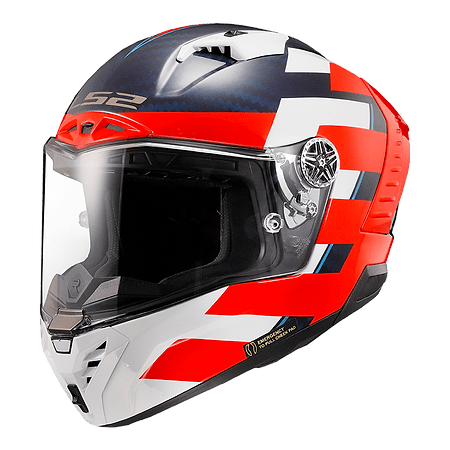 LS2 Thunder Carbon FIM Helmet - InGearMotoLS2Alliance Red/Wht/Blue